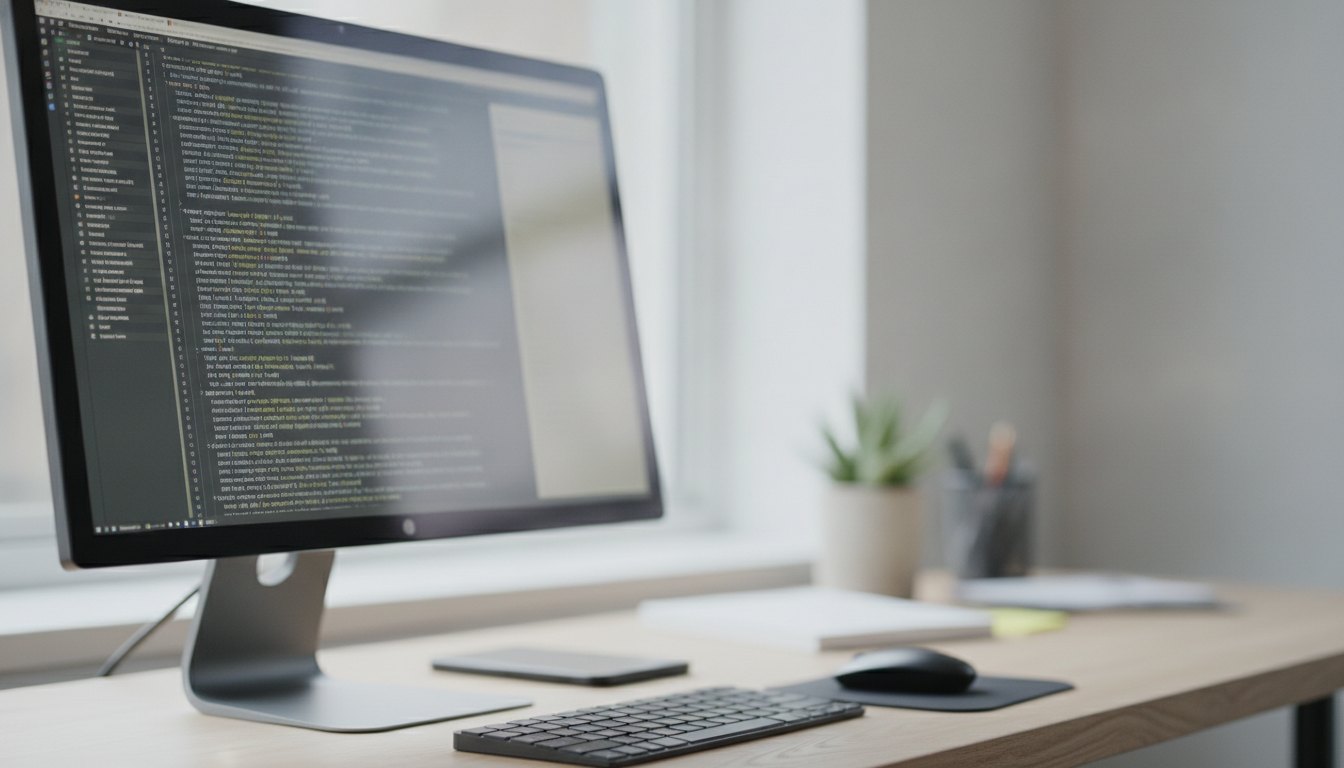 Tela de computador exibindo um arquivo de texto de configuração de servidor web.